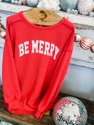 Merry Corded Pullover - Red