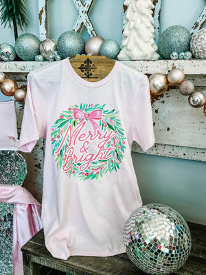 Merry & Bright Pink Tee Doorbuster