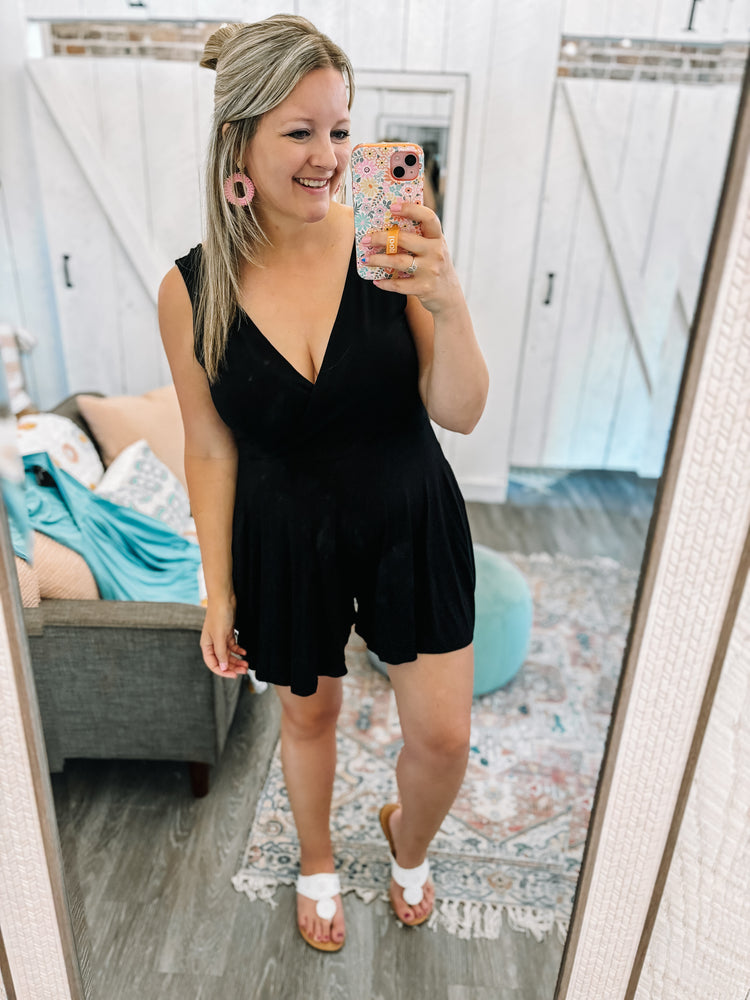 Glory Days Romper-Black