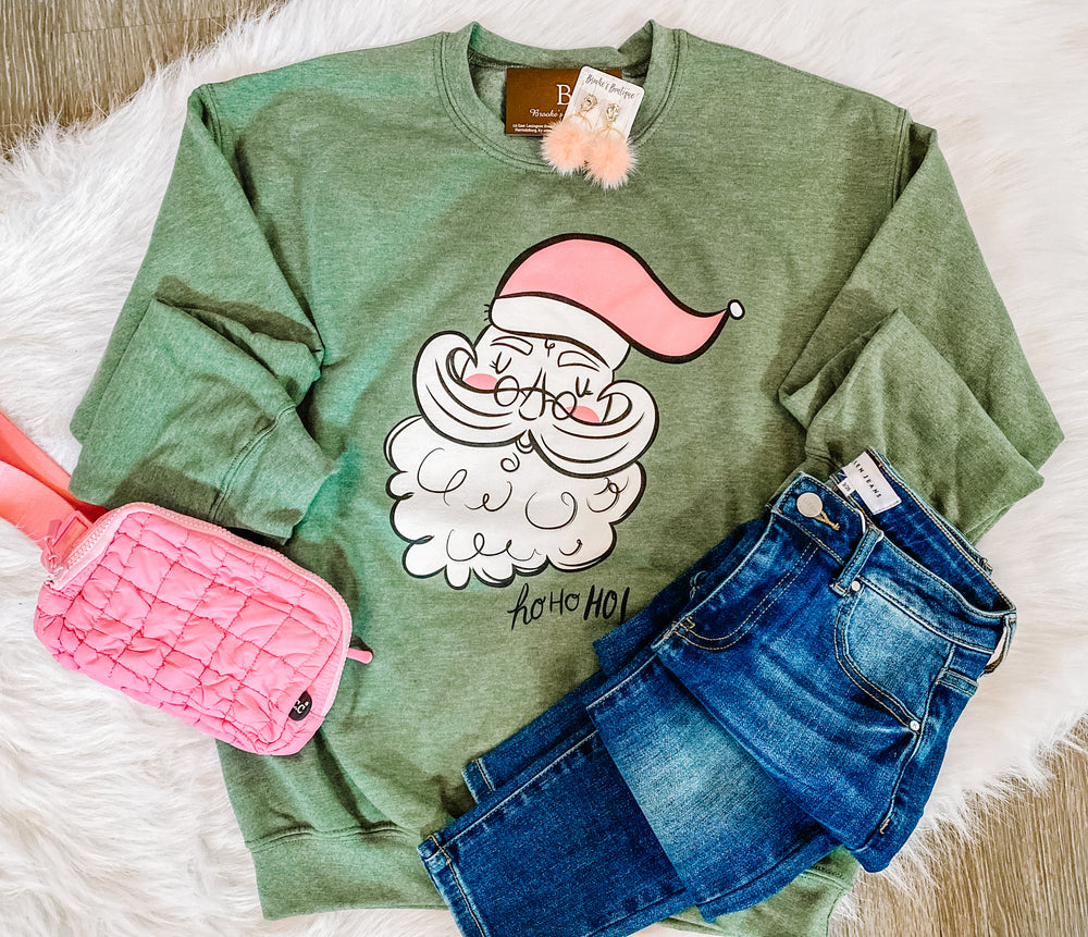 Sage Vintage Santa Sweatshirt