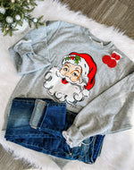 Gray Vintage Santa Sweatshirt