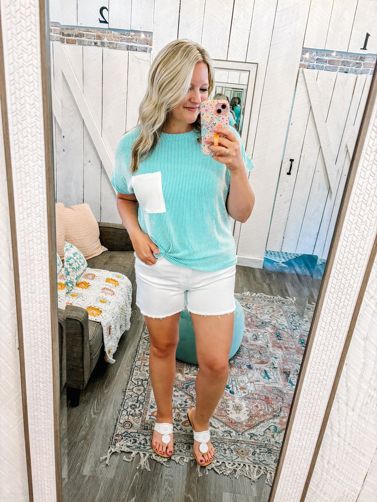 Lovely Melody Top-Turquoise