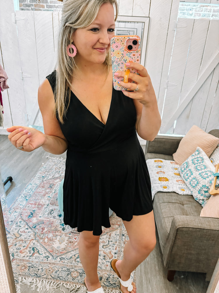 Glory Days Romper-Black