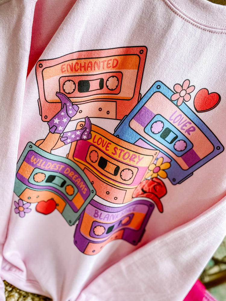 
            
                Load image into Gallery viewer, Taylor Love Song Cassette Sweatshirt
            
        