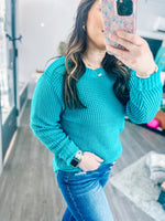 Remember That Day Sweater-Teal
