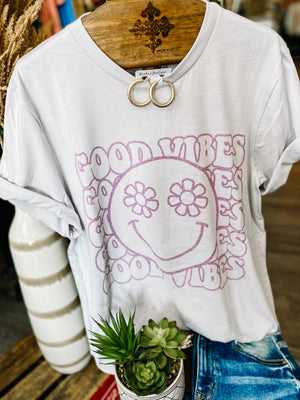 
            
                Load image into Gallery viewer, Good Vibes Tee-Lavender
            
        