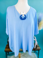 Fly With Me Top-Light Blue-Curvy